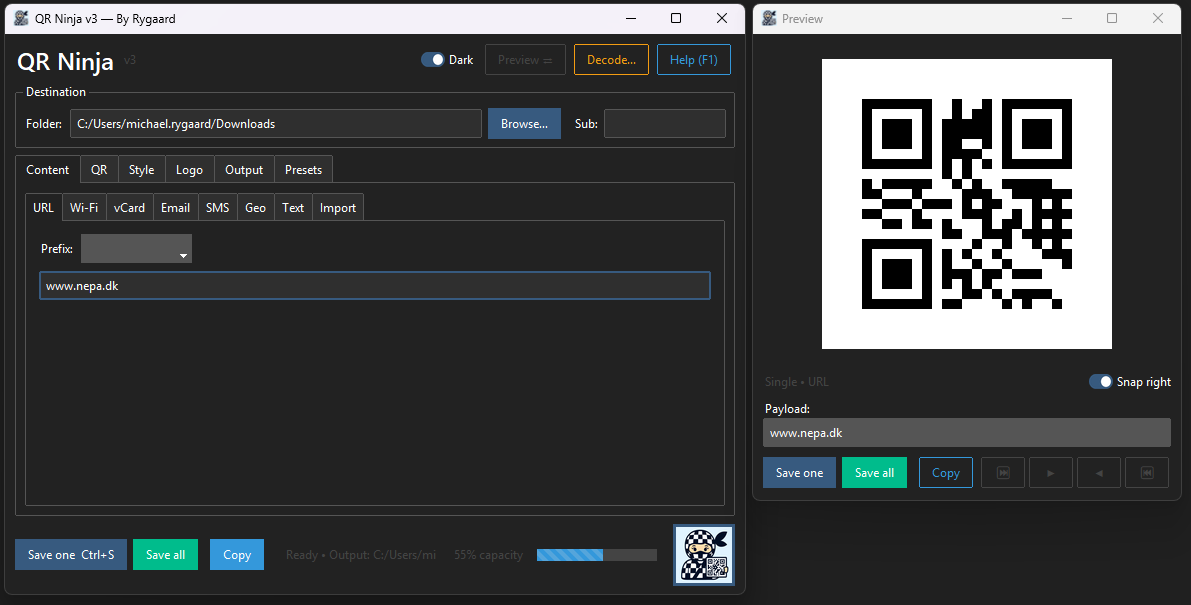 QrNinja screenshot